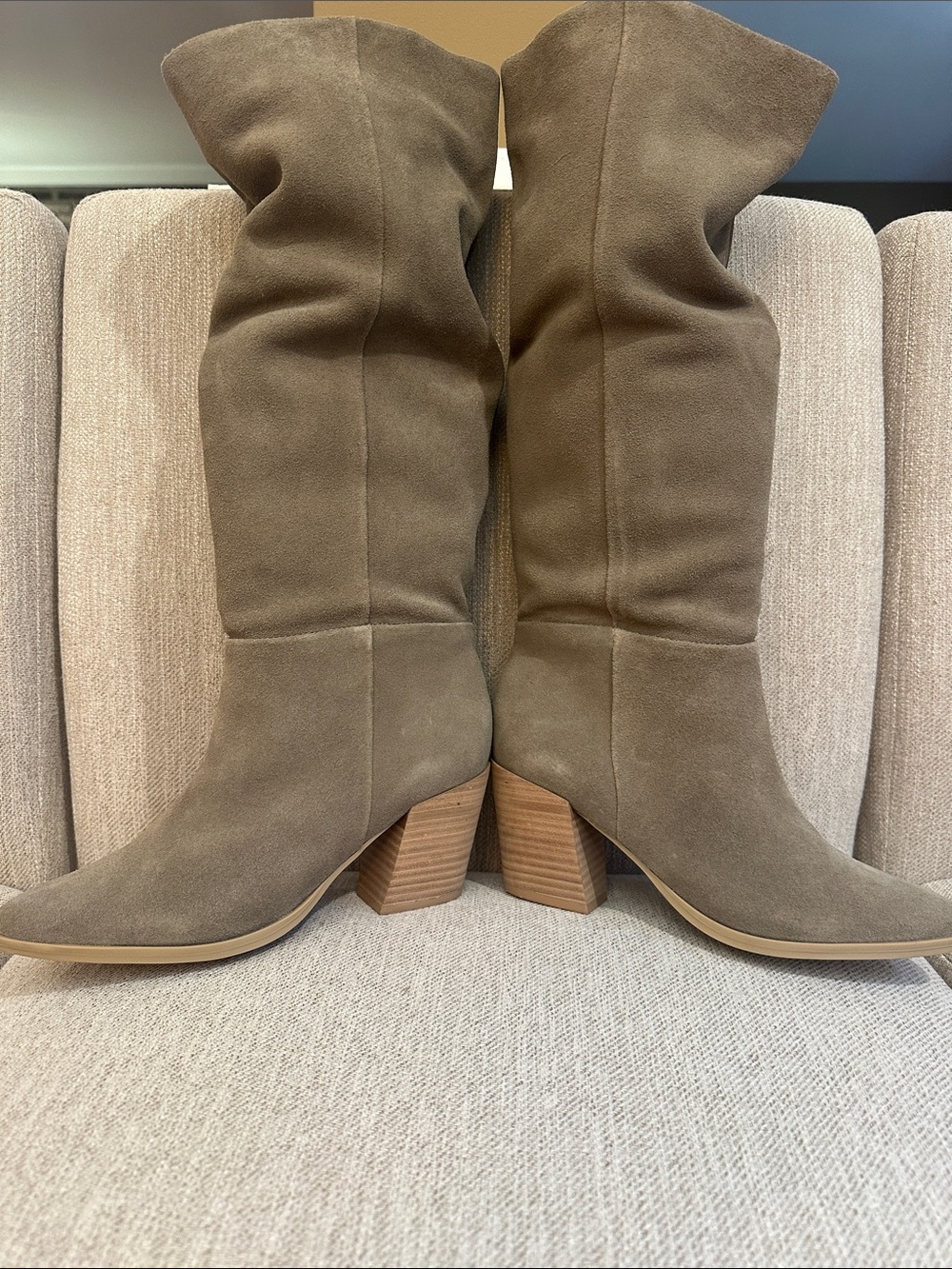 Dolce Vita Rudy Slouchy Suede Knee-High Boots in Sage NIB size 7.5
